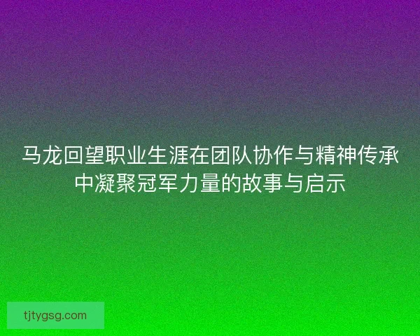 马龙回望职业生涯在团队协作与精神传承中凝聚冠军力量的故事与启示